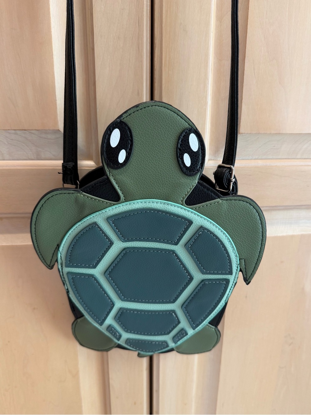 Turtle Crossbody Bag in Green & Brown
